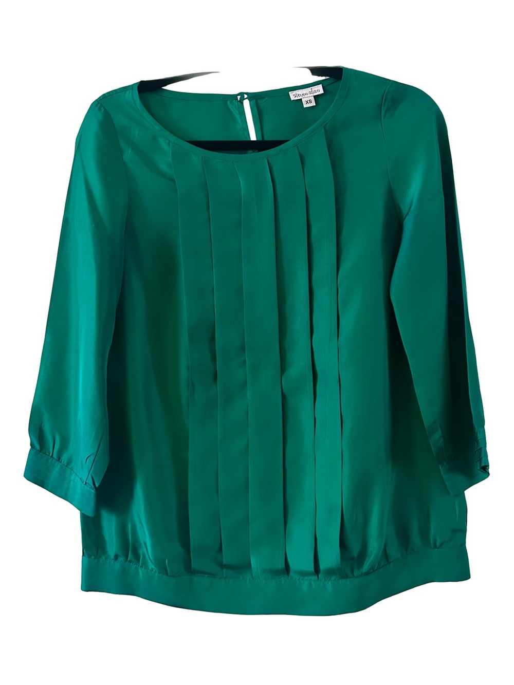 Steven Alan Emerald Green Pleated Front Blouse